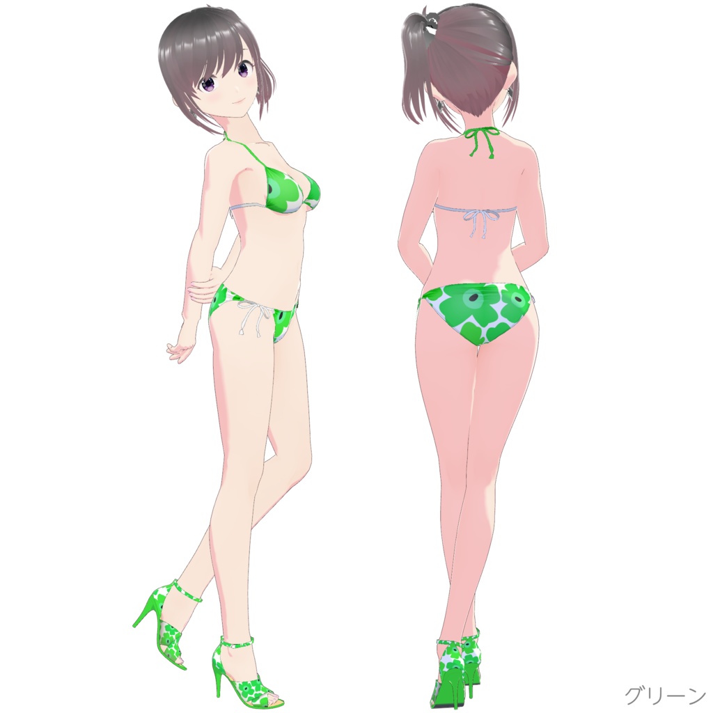 ビキニ - スタンダード Style 3 (花柄 - Flower 2-A)