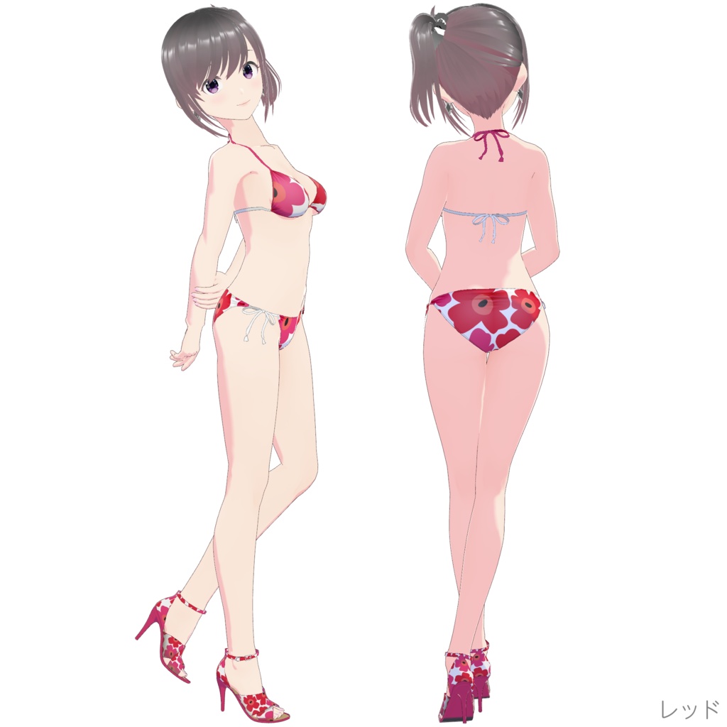 ビキニ - スタンダード Style 3 (花柄 - Flower 2-A)