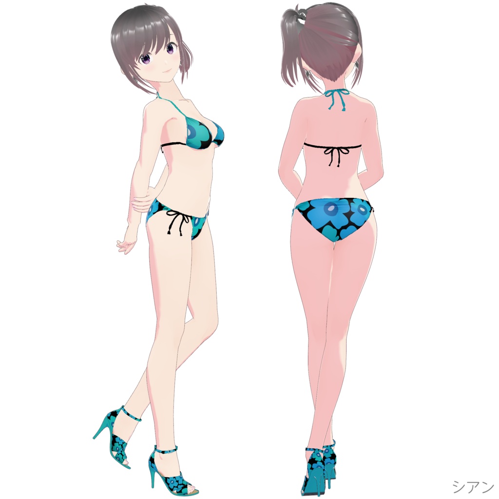 ビキニ - スタンダード Style 3 (花柄 - Flower 2-B)