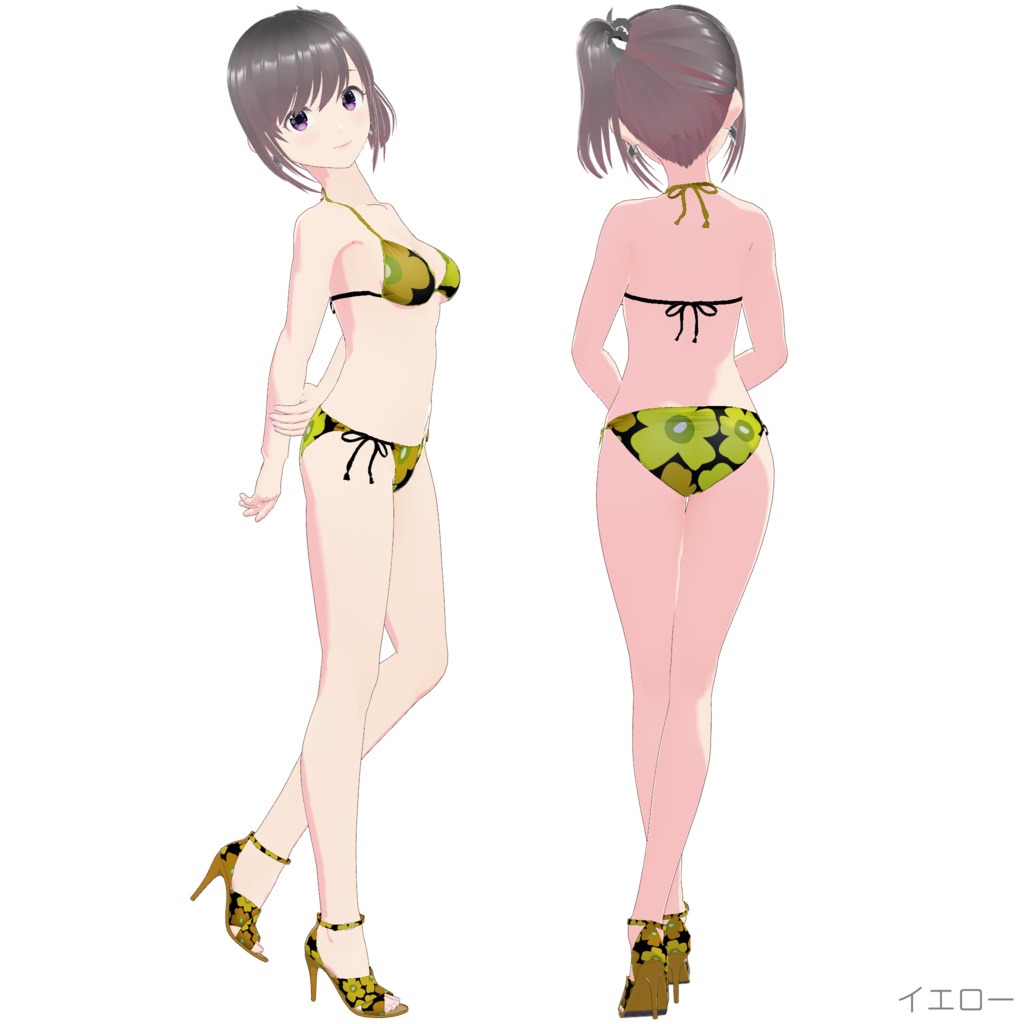 ビキニ - スタンダード Style 3 (花柄 - Flower 2-B)