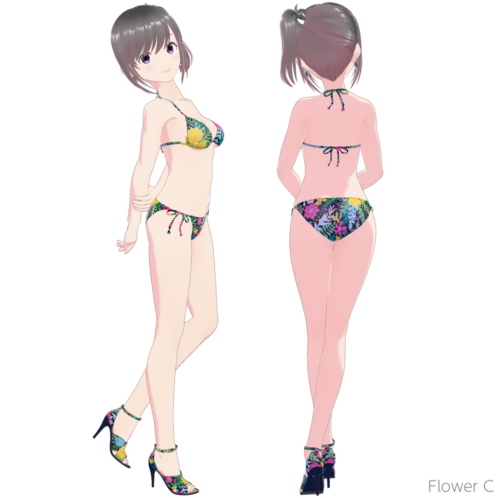 ビキニ - スタンダード Style 3 (花柄 - Flower 3)