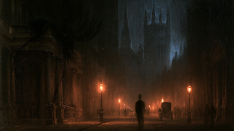 【背景画像】1888年 ロンドン - 深淵と熱の油絵風風景画セット 小説イラスト/インディーズゲーム/TRPG