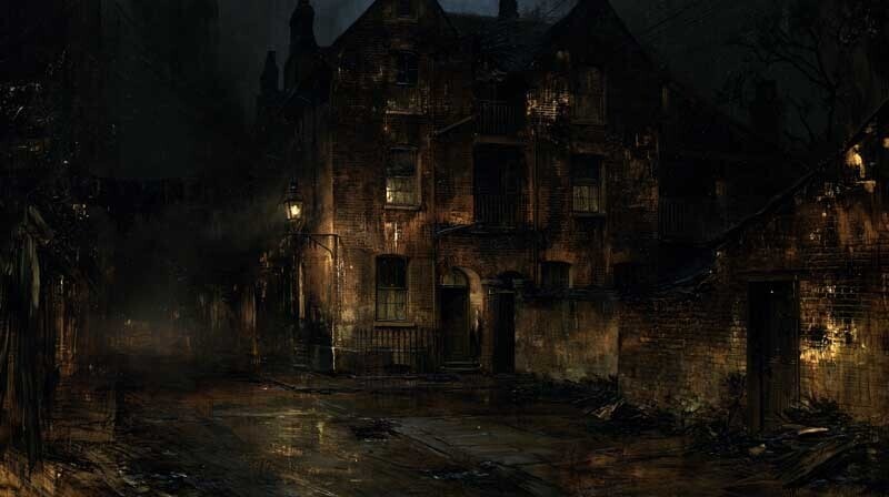 【無料お試し版・TRPG背景2枚+演出台本】19世紀ロンドン遺物録 - ホワイトチャペルの安宿と地下阿片窟 / 阿片窟 / スラム / 狂気 (ココフォリア対応)