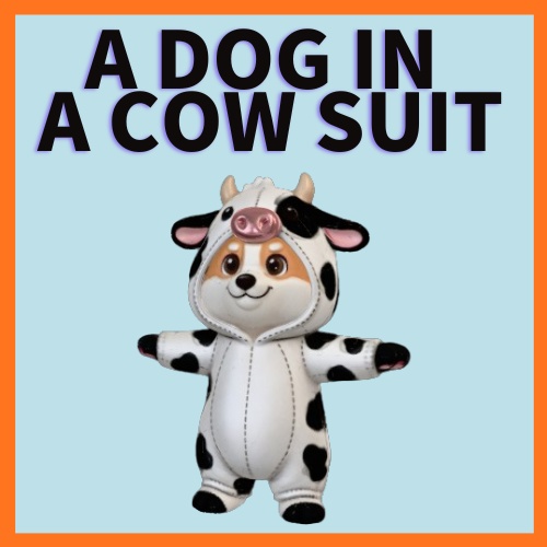 【オリジナル3DモデルOriginal 3D Model】うしの着ぐるみのコーギー