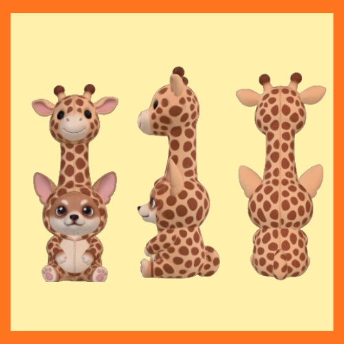 キリンの着ぐるみチワワ ぬいぐるみ