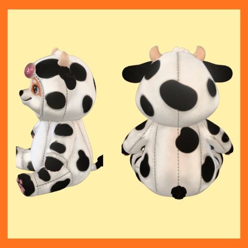 牛の着ぐるみのコーギーのぬいぐるみ