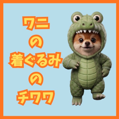 【オリジナル3DモデルOriginal 3D Model】ワニの着ぐるみのチワワ
