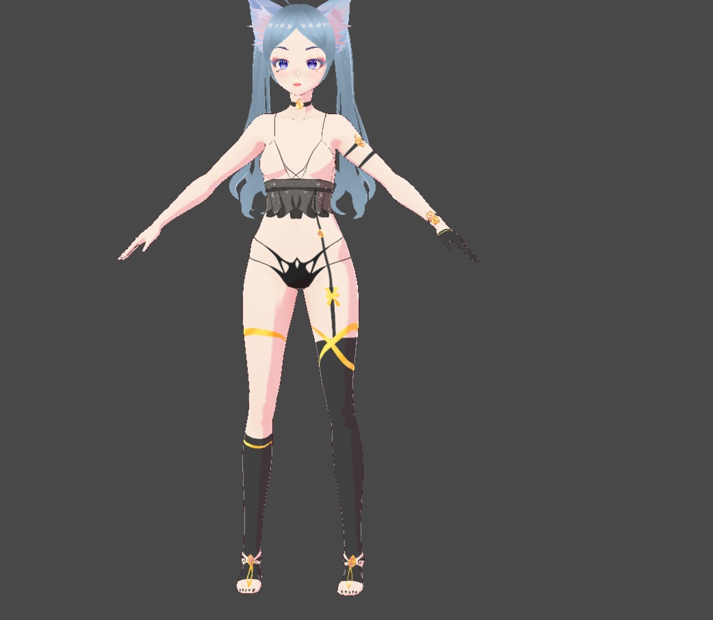  vroid leather, lingerie with stockings and gift shoes