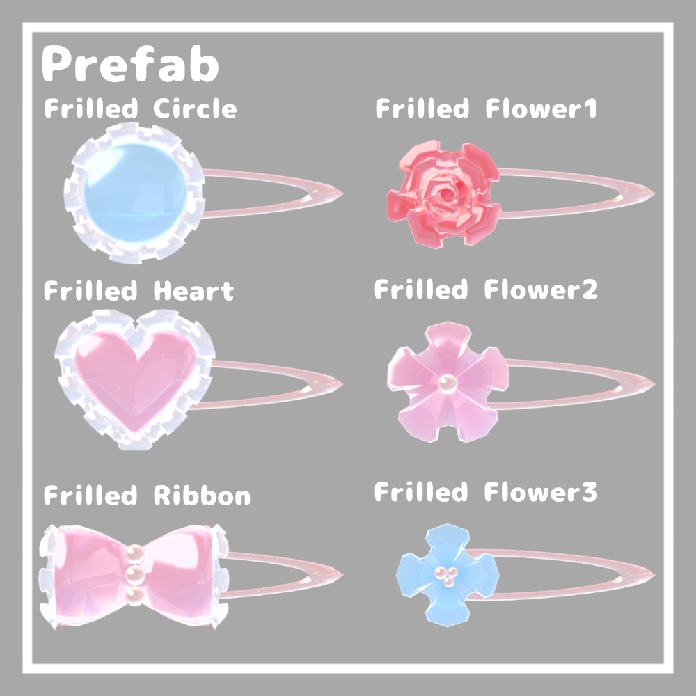 フリルヘアピン【VRChat想定】