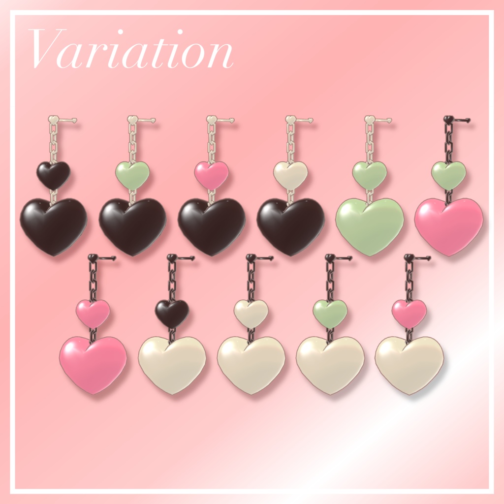 【期間限定無料】ハートチョコピアス【VRChat想定】
