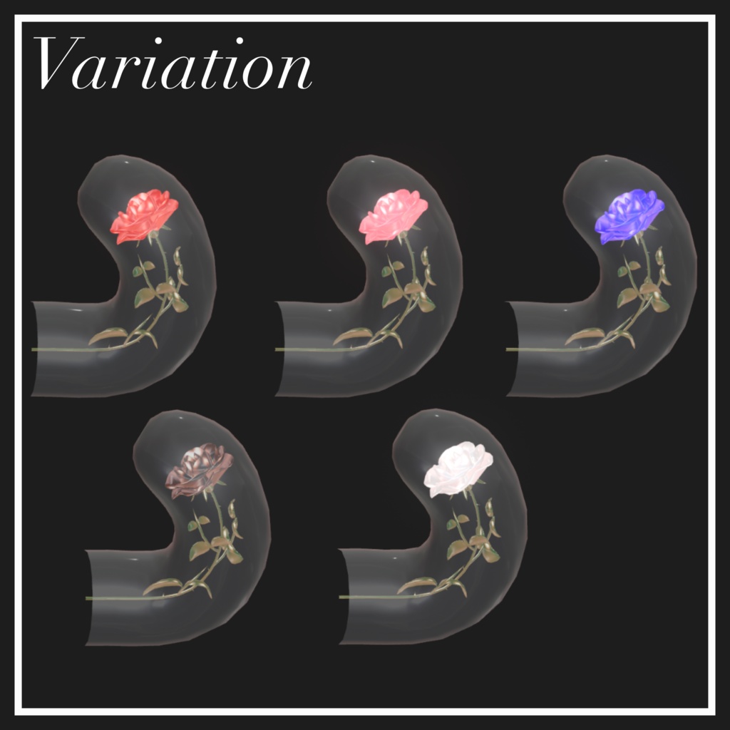 【期間限定無料】バラ入りガラスの角【VRChat想定】