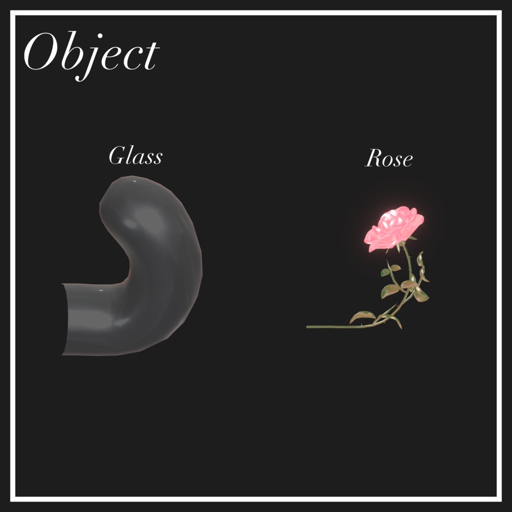 【期間限定無料】バラ入りガラスの角【VRChat想定】