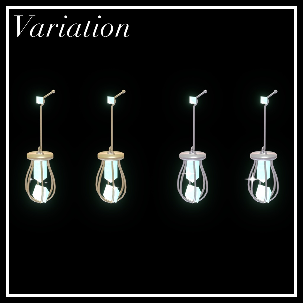 【期間限定無料】蛍石のランタンピアス【VRChat想定】