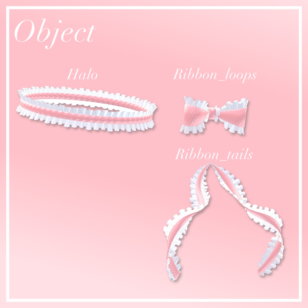【無料/Free】フリルリボンヘイロー【VRChat想定】