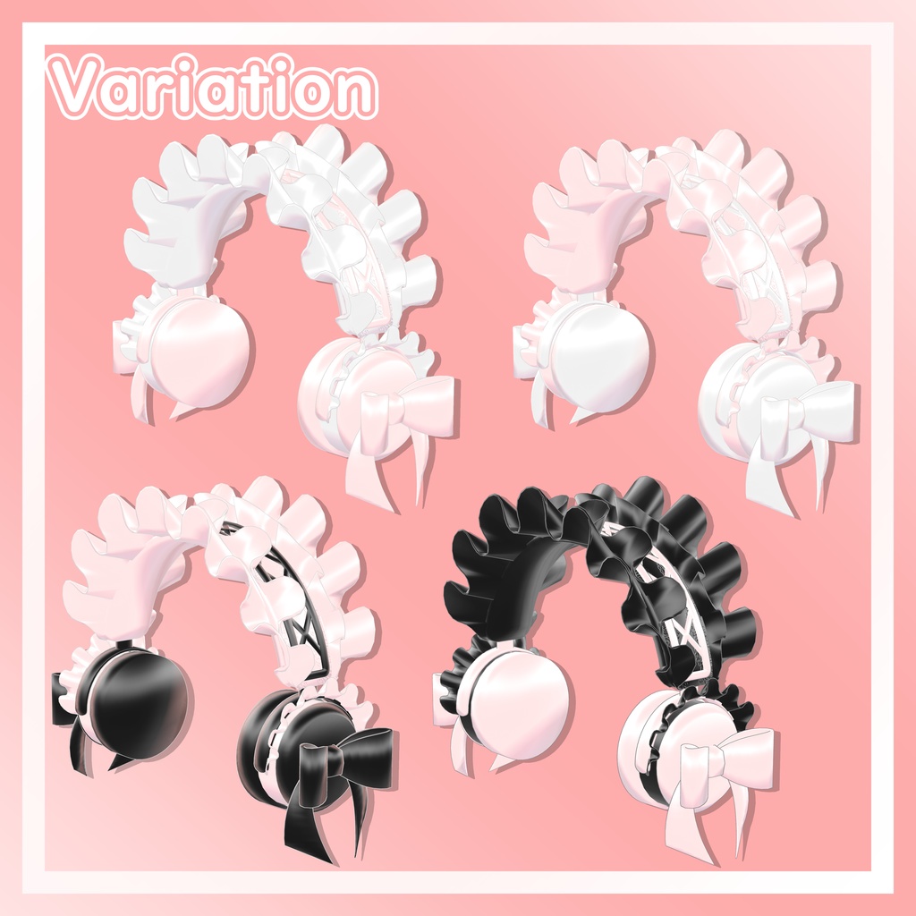 【期間限定無料】フリルヘッドホン【VRChat想定】