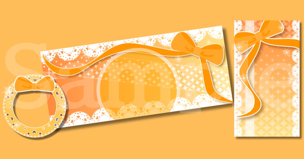 【¥0あり】ガーリーリボン素材🎀3種SET【IRIAM素材】