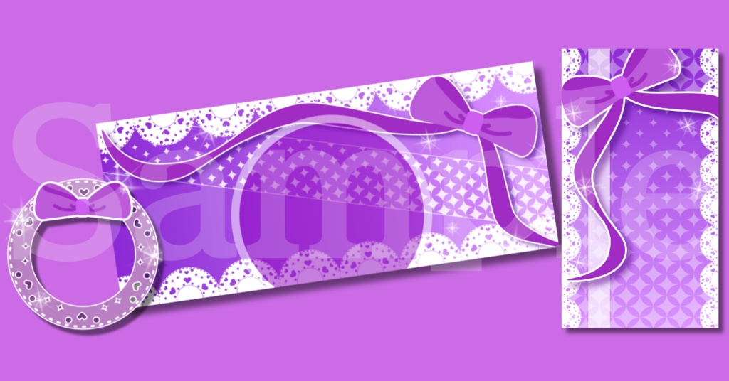 【¥0あり】ガーリーリボン素材🎀3種SET【IRIAM素材】