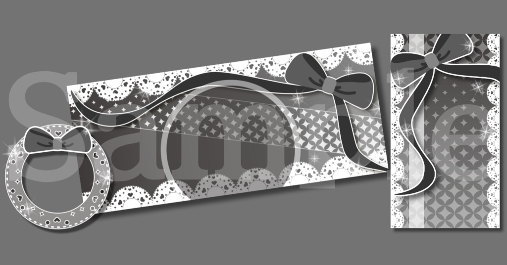 【¥0あり】ガーリーリボン素材🎀3種SET【IRIAM素材】