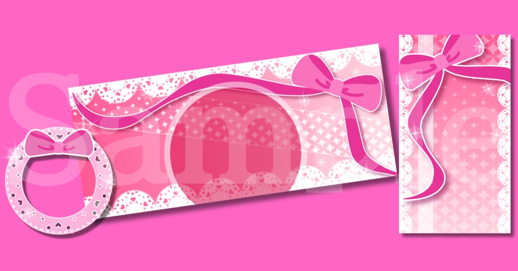 【¥0あり】ガーリーリボン素材🎀3種SET【IRIAM素材】