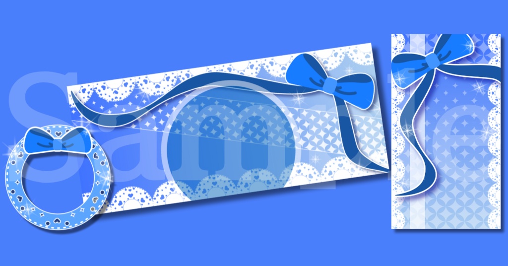 【¥0あり】ガーリーリボン素材🎀3種SET【IRIAM素材】