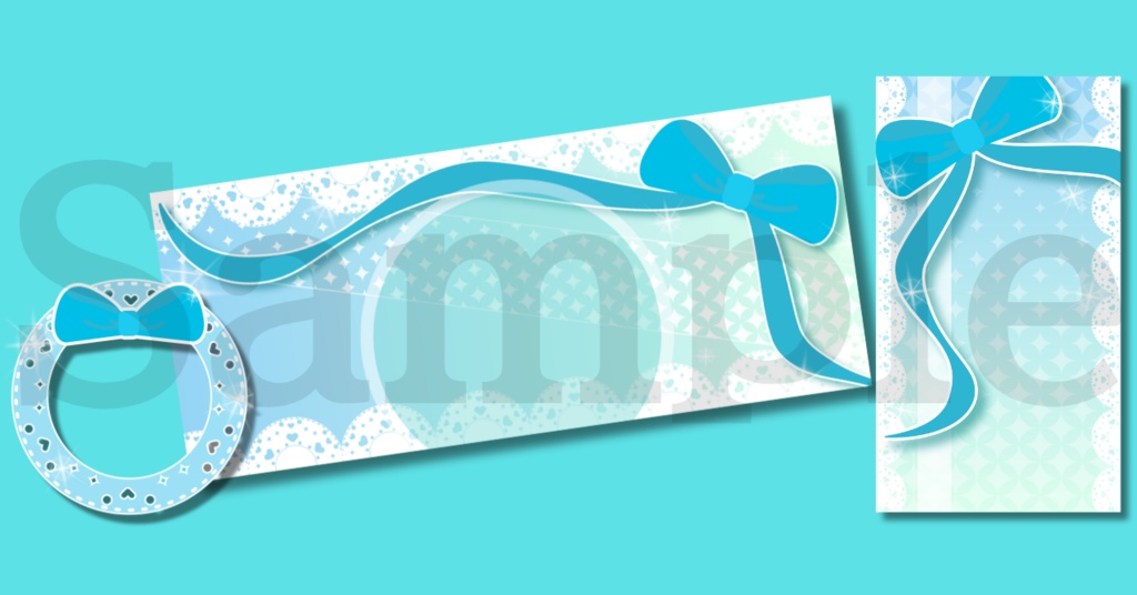 【¥0あり】ガーリーリボン素材🎀3種SET【IRIAM素材】