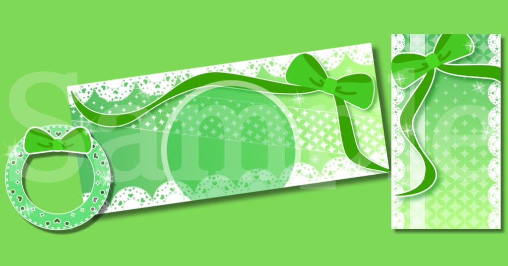 【¥0あり】ガーリーリボン素材🎀3種SET【IRIAM素材】