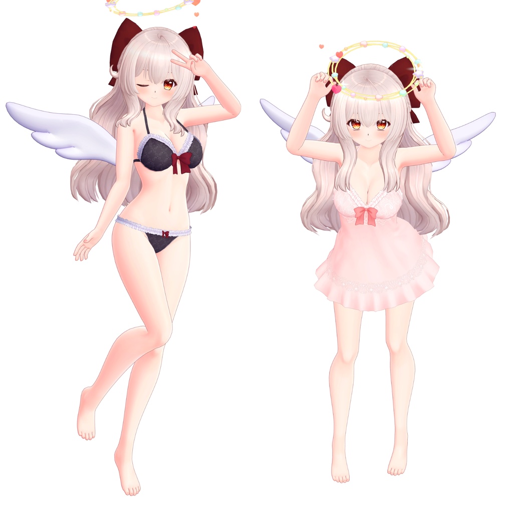 【オリジナル3Dモデル】見習い天使のアルティエナ&ベテラン天使のミシェル