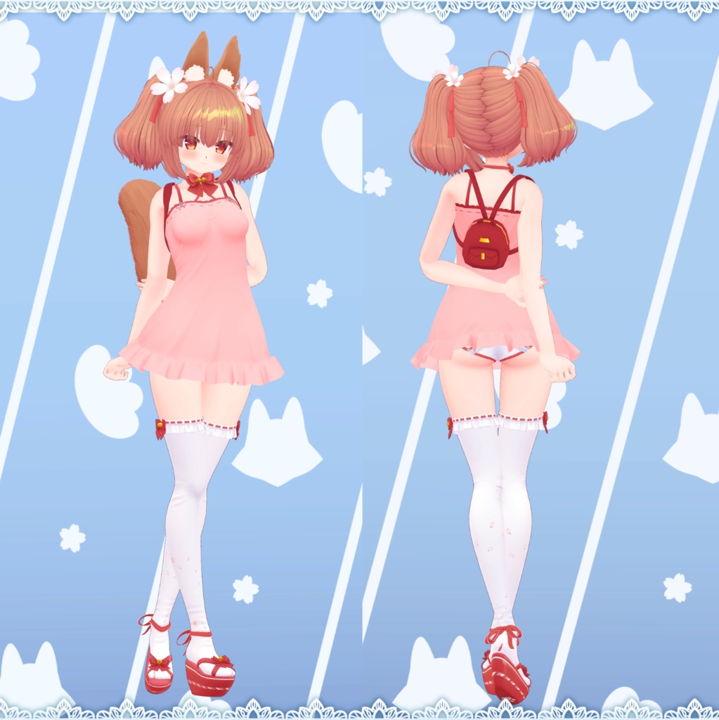 【オリジナル3Dモデル】 きつねっこな妹 木乃花