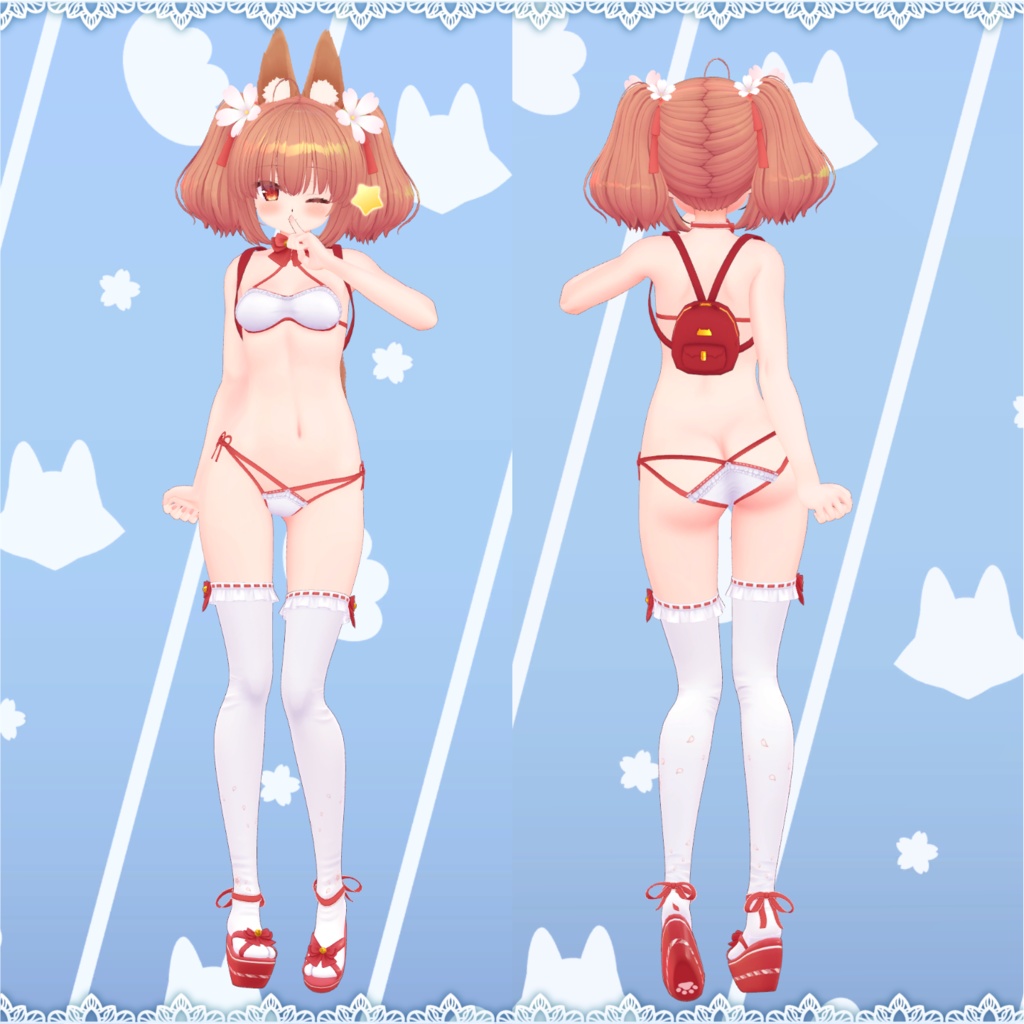 【オリジナル3Dモデル】 きつねっこな妹 木乃花