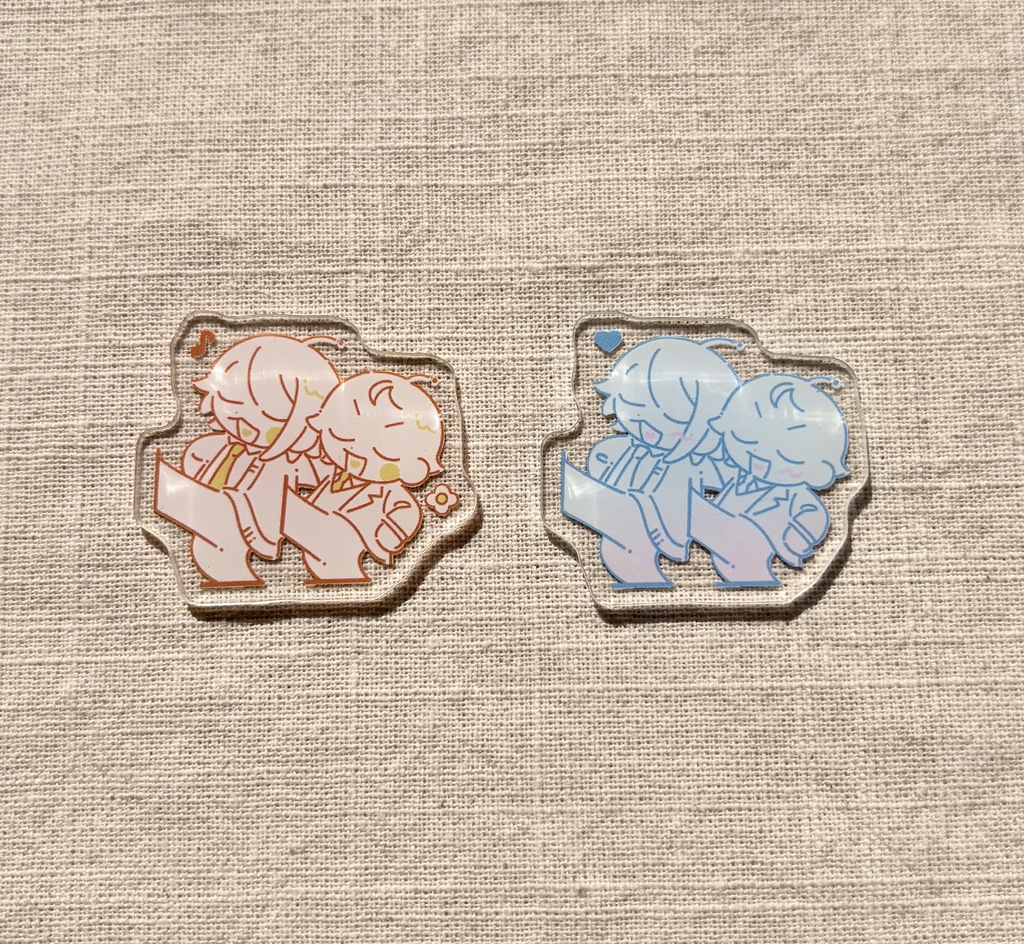 ごきげんに踊っているワンツーのアクリルシールセット
