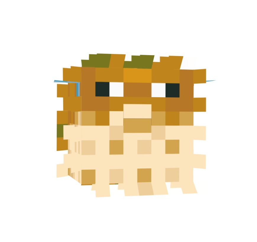 無料配布Live2Dモデル「Pufferfish:フグ(Minecraft)」
