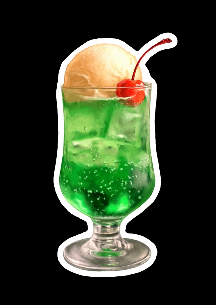 ステッカー/クリームソーダ