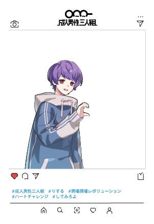 SNSフレーム風透明カード【りする】