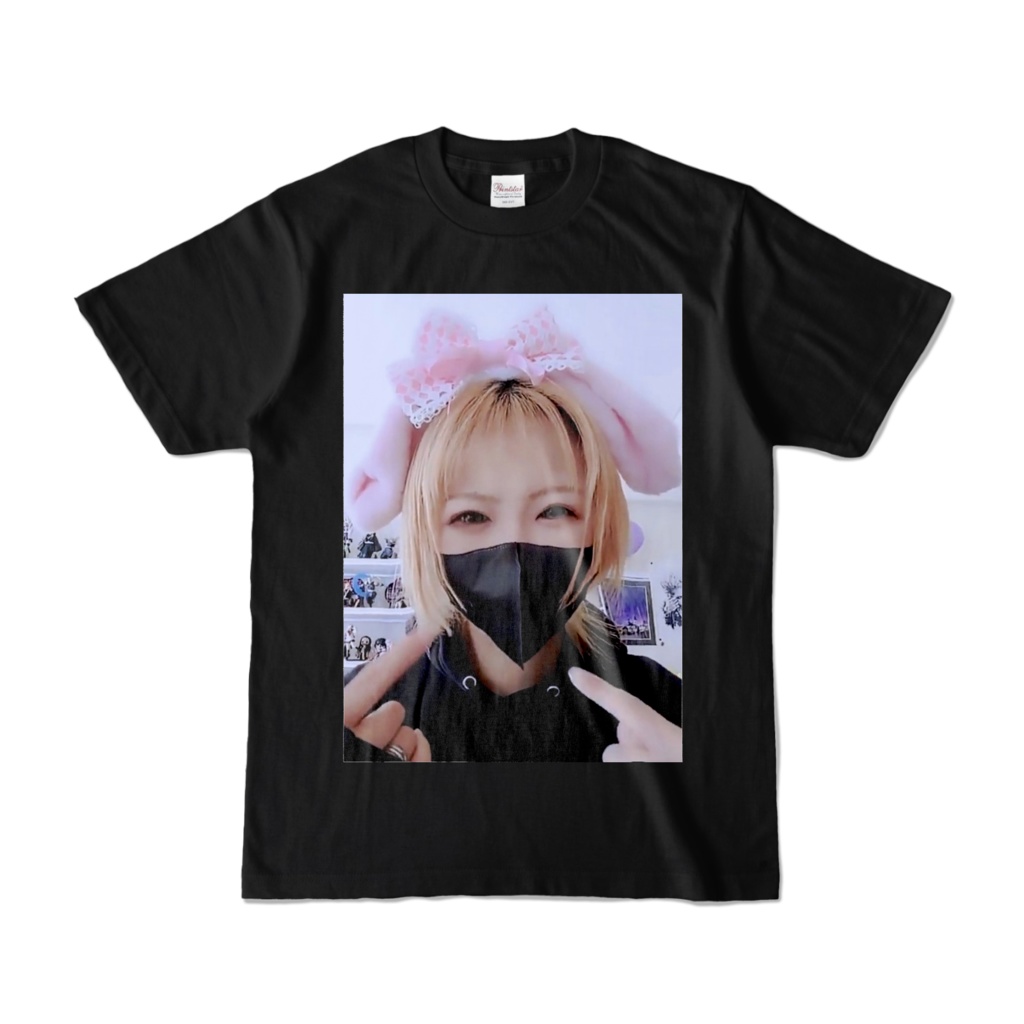 刹那グッズ うさ耳 半袖Tシャツ ブラック