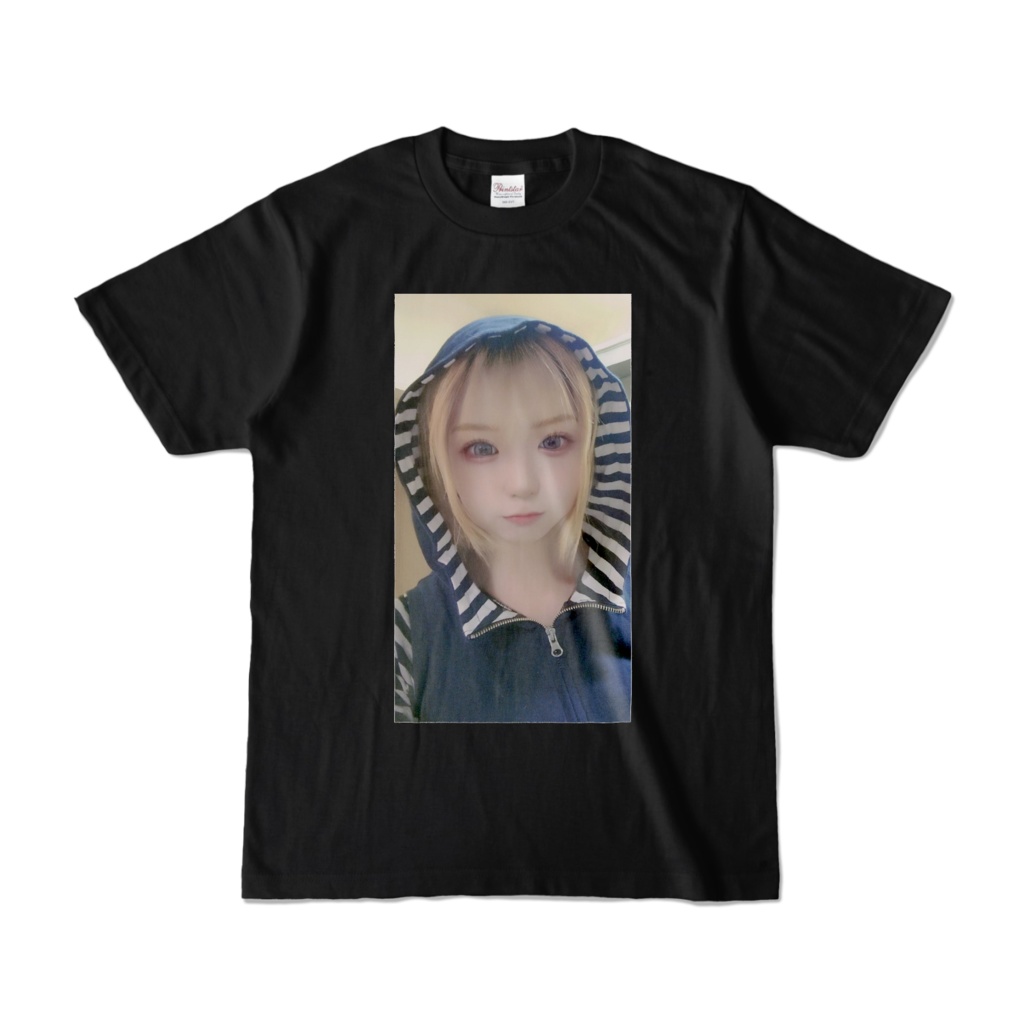 刹那グッズ 顔出し 半袖Tシャツ ブラック