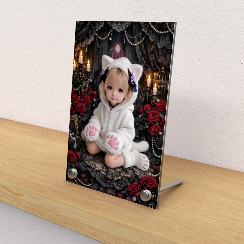 刹那グッズ 猫キャラ アクリルフォトパネル