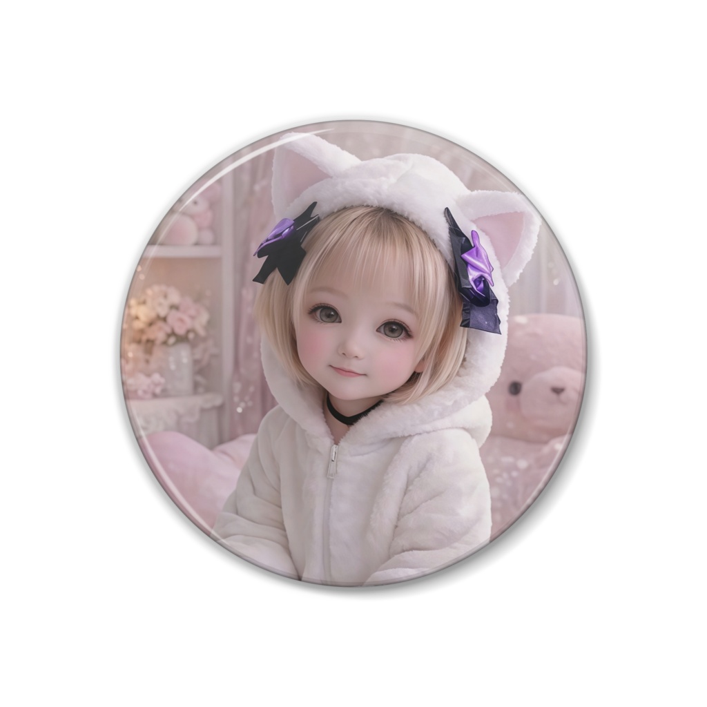 刹那グッズ 猫キャラ 缶バッジ 