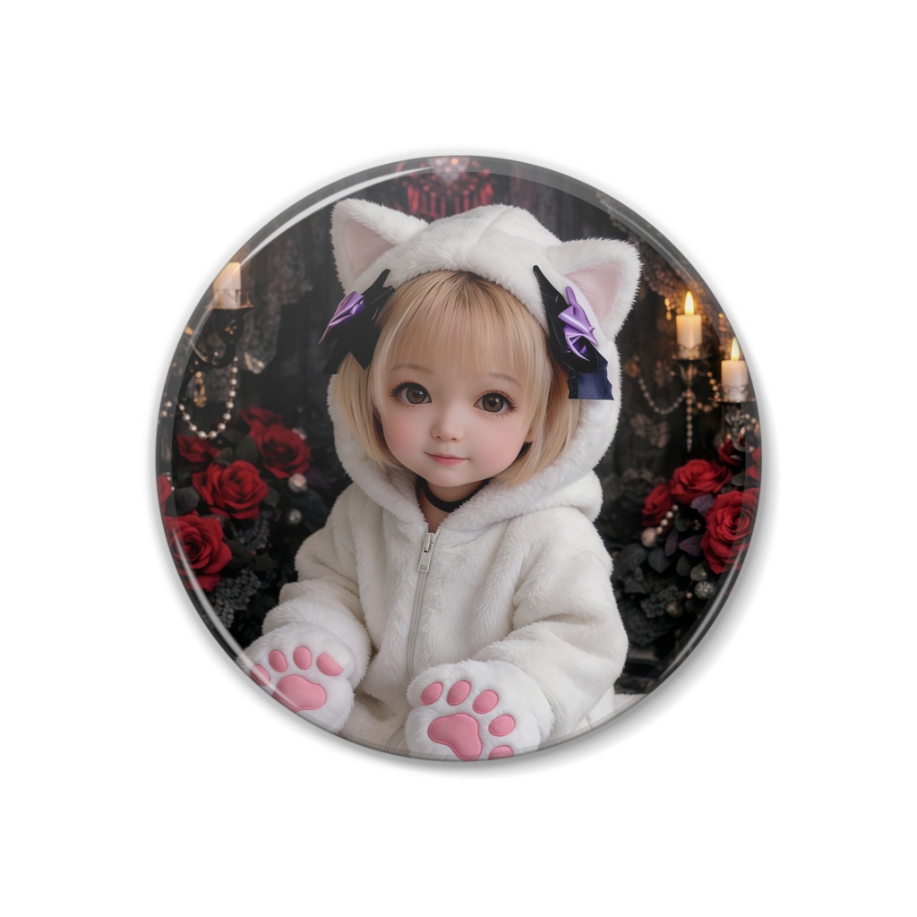 刹那グッズ 猫キャラ 缶バッジ