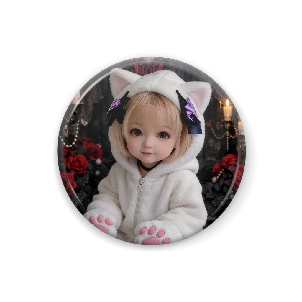 刹那グッズ 猫キャラ 缶バッジ