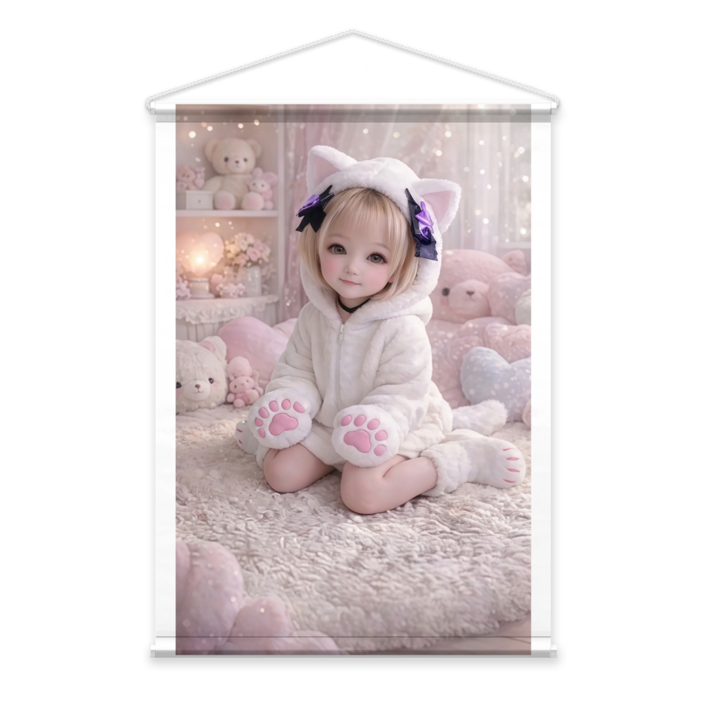 刹那グッズ 猫キャラ タペストリー