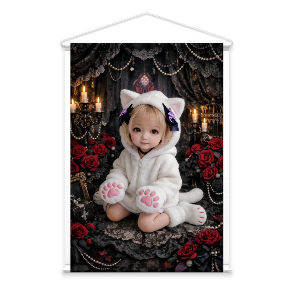 刹那グッズ 猫キャラ タペストリー