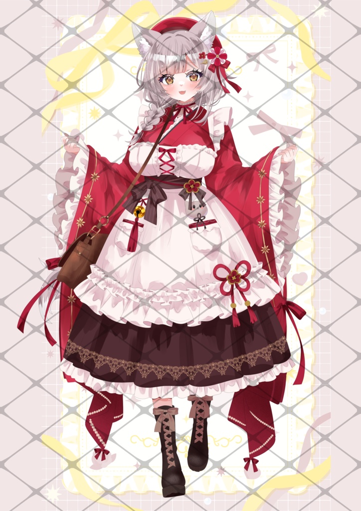 【一点限定】IRIAM向け立ち絵 和ロリ服のケモノ耳っ子 魂募集