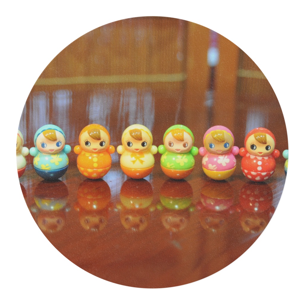 カラフルなミニ起き上がりこぼしのマスキングテープ 15mm幅