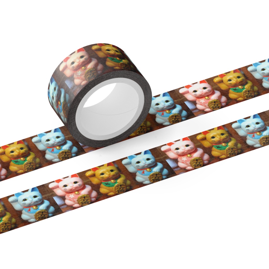招き猫のマスキングテープ テープ幅 20mm