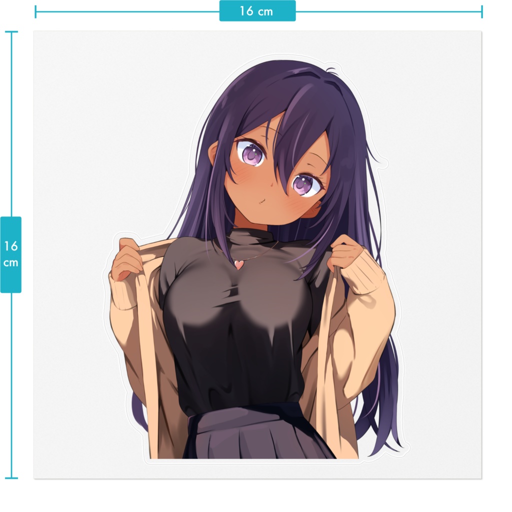 【ステッカー大】褐色ちゃん私服