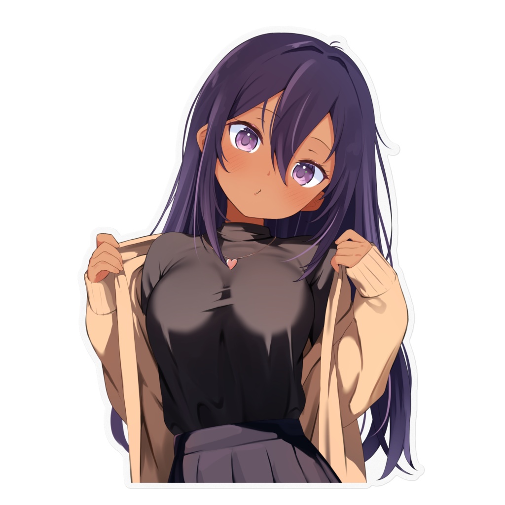 【ステッカー大】褐色ちゃん私服
