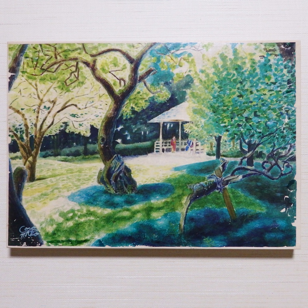 「初夏の戸定邸」木製パネル転写画