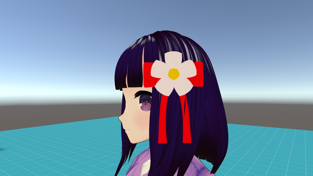 VRchat想定モデル 花の髪飾り