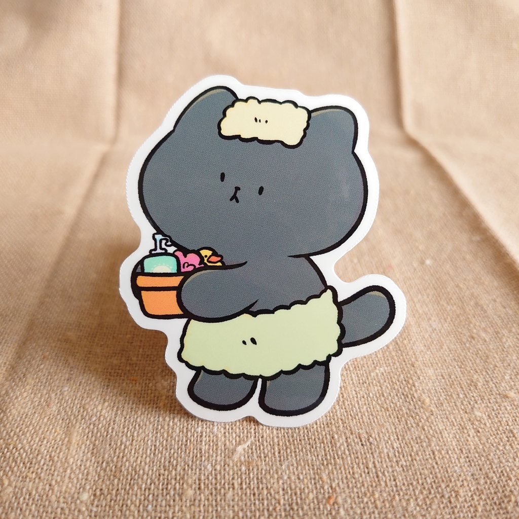 【耐水】お風呂ねこステッカー