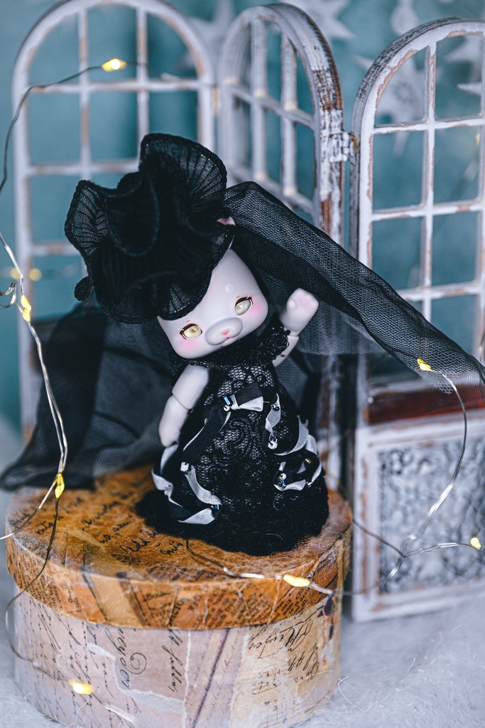 [Cocoriang + Kumukuku サイズ]ブラックレースイブニングドレスセット / Black Lace Evening Gown Set  - 即納/Ready to ship